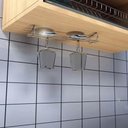 Ver imagem 2 de Porta Taças Cromado Reto 40cm Suporte Suspenso Organizador de Armário Bar e Cozinha
