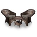 Ver imagem 1 de Conjunto de Poltronas Fibra Sintética Bali - 2 Poltronas + 1 Mesa Centro - Tecido Duna Fendi