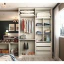 Ver imagem 2 de Guarda Roupa Closet Modulado sem Portas, 3 Peças, 5 Gavetas, 2 Cabideiros Prime Luciane Móveis
