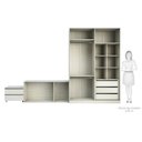 Ver imagem 7 de Guarda Roupa Closet Modulado sem Portas, 3 Peças, 5 Gavetas, 2 Cabideiros Prime Luciane Móveis