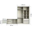 Ver imagem 6 de Guarda Roupa Closet Modulado sem Portas, 3 Peças, 5 Gavetas, 2 Cabideiros Prime Luciane Móveis