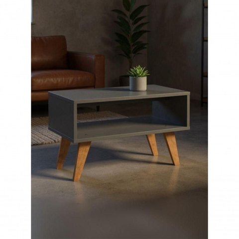 Mesa de Centro Retro 60cm Mdf Grafite - On Móveis