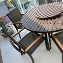 Ver imagem 7 de Jogo de Mesa 1,40m 6 Cadeiras Alumínio Área Externa Interna Marrom