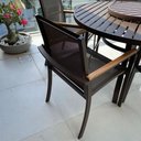 Ver imagem 2 de Jogo de Mesa 1,40m 6 Cadeiras Alumínio Área Externa Interna Marrom