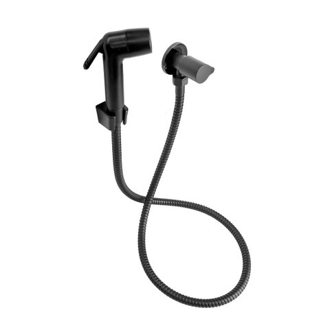 Ducha Higiênica Banheiro Chuveirinho com Regulador Jato Preto Fosco Grafite Black 1/4 de Volta