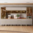 Ver imagem 3 de Cozinha Modulada Proença 8 Peças Paneleiro e Cristaleira Nogueira Nude Prime Tx - Demartez