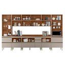 Ver imagem 2 de Cozinha Modulada Proença 8 Peças Paneleiro e Cristaleira Nogueira Nude Prime Tx - Demartez