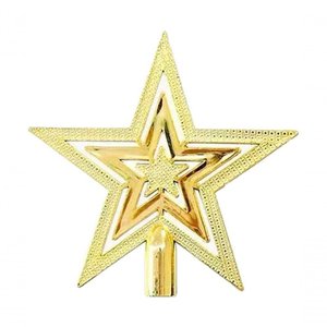 Ponteira Estrela Vazada para Árvore de Natal Dourada de 19cm