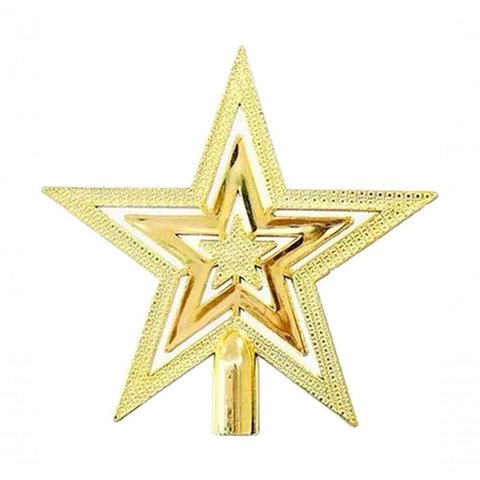 Ponteira Estrela Vazada para Árvore de Natal Dourada de 19cm