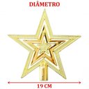 Ver imagem 2 de Ponteira Estrela Vazada para Árvore de Natal Dourada de 19cm