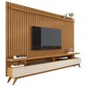Rack Vivare 2.2 Wood com Painel para Tv até 75 Versátil Ripado Verdadeiro 2.2x1.8 Nature/off White - 2