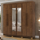 Ver imagem 3 de Guarda Roupa Casal 6 Portas Elegance Imbuia com Espelho Móveis Vila Rica