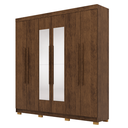Ver imagem 1 de Guarda Roupa Casal 6 Portas Elegance Imbuia com Espelho Móveis Vila Rica