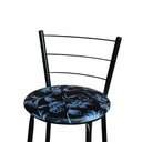 Ver imagem 5 de Conjunto 4 Banquetas Alta Preta Para Cozinha:Floral Preto