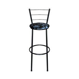 Conjunto 4 Banquetas Alta Preta Para Cozinha:Floral Preto - 3