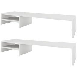 Kit 02 Suportes Para Monitor Stand Home Office Lap 90 cm L03 Branco - Lyam Lyam Decor - 1
