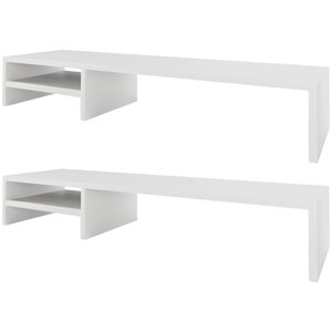 Kit 02 Suportes Para Monitor Stand Home Office Lap 90 cm L03 Branco - Lyam Lyam Decor