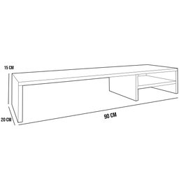 Kit 02 Suportes Para Monitor Stand Home Office Lap 90 cm L03 Branco - Lyam Lyam Decor - 5