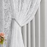 Cortina Monalisa 3,00m X 2,50m Varão Simples Tecido Blackout com Renda Floral - Gelo - 2