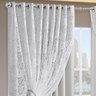 Cortina Monalisa 3,00m X 2,50m Varão Simples Tecido Blackout com Renda Floral - Gelo - 3