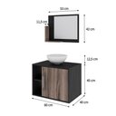 Ver imagem 5 de Conjunto Balcão C-cuba R30 e Espelheira Soft 600 Preto Ônix C-carvalho Dark Preto Ônix C-nogal