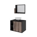 Ver imagem 1 de Conjunto Balcão C-cuba R30 e Espelheira Soft 600 Preto Ônix C-carvalho Dark Preto Ônix C-nogal