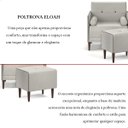 Ver imagem 5 de Kit 2 Poltrona com Puff Eloah Linho Gelo 4 Almofada Solta Pés Palito Castanho - Arkell