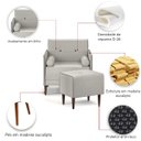 Ver imagem 6 de Kit 2 Poltrona com Puff Eloah Linho Gelo 4 Almofada Solta Pés Palito Castanho - Arkell