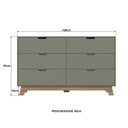Ver imagem 3 de Cômoda para Quarto 6 Gavetas 100% MDF Alice Yescasa Verde/Louro Freijó