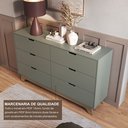 Ver imagem 7 de Cômoda para Quarto 6 Gavetas 100% MDF Alice Yescasa Verde/Louro Freijó
