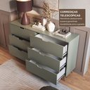 Ver mais imagens de Cômoda para Quarto 6 Gavetas 100% MDF Alice Yescasa Verde/Louro Freijó