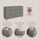 Ver imagem 6 de Cômoda para Quarto 6 Gavetas 100% MDF Alice Yescasa Verde/Louro Freijó