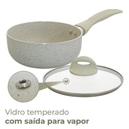 Conjunto de Panelas Antiaderente Revestimento Cerâmica Vanilla Ibiza 8 Peças - Casambiente - 3