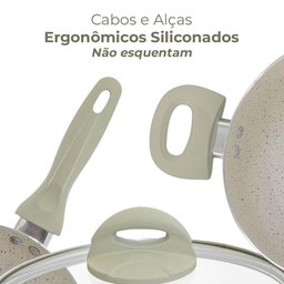 Conjunto de Panelas Antiaderente Revestimento Cerâmica Vanilla Ibiza 8 Peças - Casambiente - 4