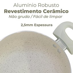 Conjunto de Panelas Antiaderente Revestimento Cerâmica Vanilla Ibiza 8 Peças - Casambiente - 5