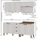 Ver imagem 3 de Cozinha Completa Modulada 5 Peças Frente em MDF Modelo Americano Frisado Branca
