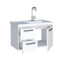 Ver imagem 2 de Conjunto Gabinete de Banheiro em Aço com Cuba e Espelheira:branco