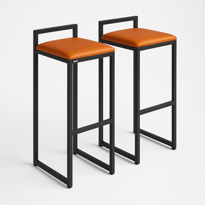 Kit 2 Banqueta Cozinha Balcão Alta Corino Bistro Bar Moderno:caramelo