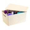 Kit 3 Caixas Organizadoras C/ Tampa Grande 15 L Rattan Creme - 4