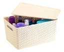 Ver imagem 4 de Kit 3 Caixas Organizadoras C/ Tampa Grande 15 L Rattan Creme