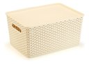 Ver imagem 3 de Kit 3 Caixas Organizadoras C/ Tampa Grande 15 L Rattan Creme