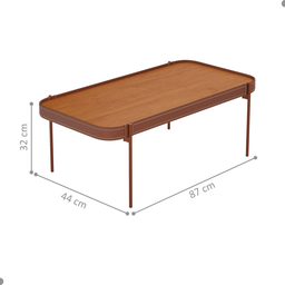 Mesa de Centro Retangular para Sala Aguai Nature Cobre - 2