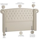 Ver imagem 3 de Cabeceira Cama Box Queen 160 Cm P05 Sofia Corino Branco - Lyam Decor