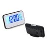 Relógio LED Display Digital Alarme Controle por Voz Calendário Termômetro Acende Luz com Som - Branc - 2