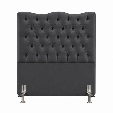 Cabeceira Espanha Solteiro Estofada Capitonê 90 cm Suede:Cinza