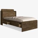 Ver imagem 2 de CAMA SOLTEIRO BAÚ TAMIRES CASTANHO WOOD