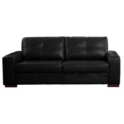 Sofá Decorativo 2 Lugares Turim 200cm Couro Preto G58 - Gran Belo - 2