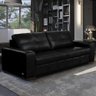 Sofá Decorativo 2 Lugares Turim 200cm Couro Preto G58 - Gran Belo - 1