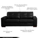 Ver imagem 3 de Sofá Decorativo 2 Lugares Turim 200cm Couro Preto G58 - Gran Belo