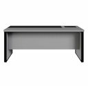 Ver imagem 5 de Mesa Executiva para Escritório Diretor com Caixa de Tomadas Porta Objetos 200cm Corporate Cinza Sagrado E Preto